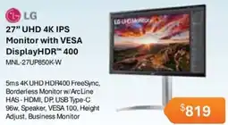 Leader Computers LG 27" UHD 4K IPS Monitor with VESA DisplayHDR 400 offer