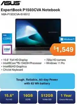 Leader Computers ASUS ExpertBook P1503CVA Notebook offer
