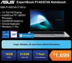 Leader Computers ASUS ExpertBook P1403CVA Notebook offer