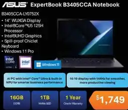 Leader Computers ASUS Expert Book B3405CCA Notebook offer