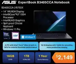 Leader Computers ASUS ExpertBook B3405CCA Notebook offer