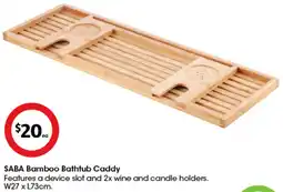Coles SABA Bamboo Bathtub Caddy offer