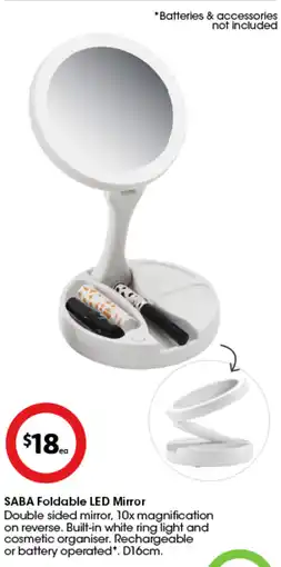Coles SABA Foldable LED Mirror offer