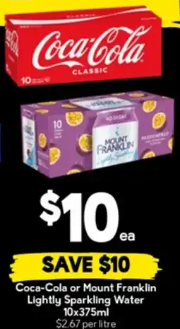 Drakes Coca-Cola or Mount Franklin Lightly Sparkling Water offer