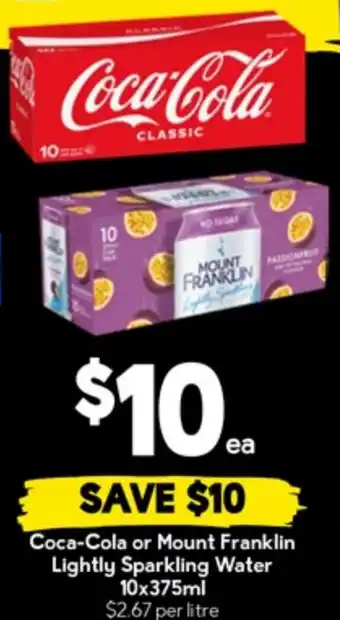 Drakes Coca-Cola or Mount Franklin Lightly Sparkling Water offer