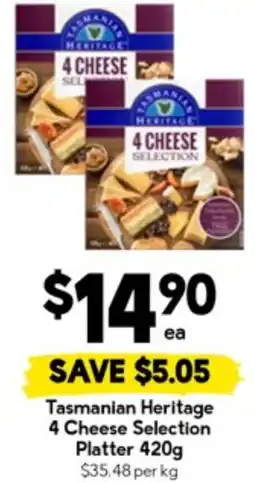 Drakes Tasmanian Heritage 4 Cheese Selection Platter offer
