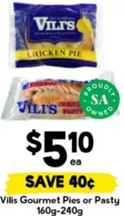 Drakes Vilis Gourmet Pies or Pasty offer