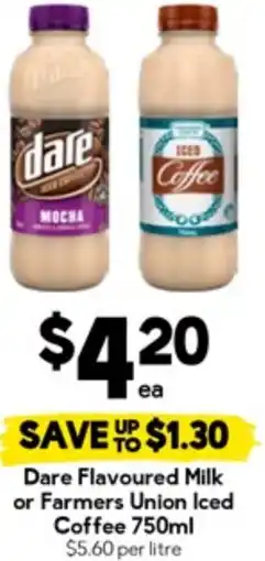 Drakes Dare Flavoured Milk or Farmers Union Iced Coffee offer