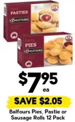 Drakes Balfours Pies, Pastie or Sausage Rolls offer
