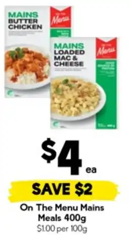 Drakes On The Menu Mains Meals offer