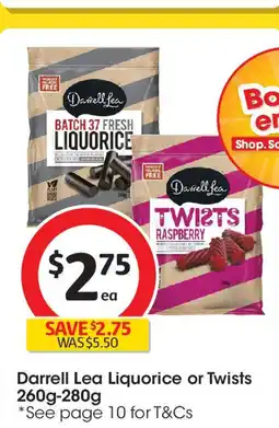 Coles Darrell Lea Liquorice or Twists 260g-280g offer