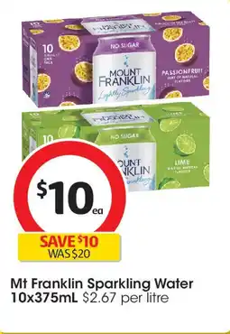 Coles Mt Franklin Sparkling Water 10x375mL offer
