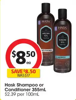 Coles Hask Shampoo or Conditioner offer