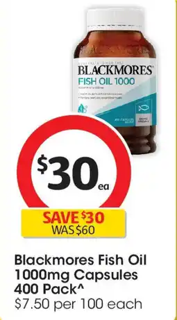 Coles Blackmores Fish Oil 1000mg Capsules 400 Pack offer