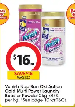 Coles Vanish Napisan Oxi Action Gold Multi Power Laundry Booster Powder offer