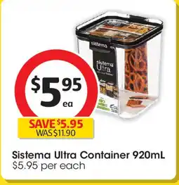 Coles Sistema Ultra Container 920mL offer