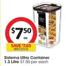 Coles Sistema Ultra Container 1.3 Litre offer