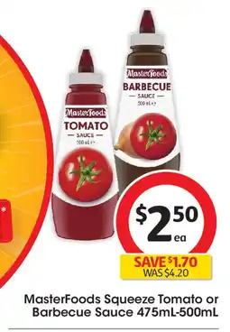 Coles MasterFoods Squeeze Tomato or Barbecue Sauce offer
