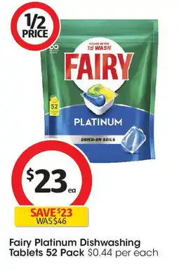 Coles Fairy Platinum Dishwashing Tablets 52 Pack offer