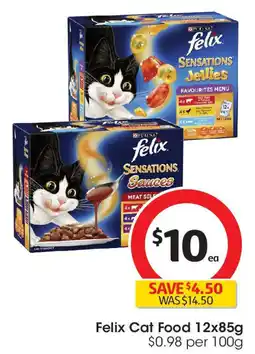 Coles Felix Cat Food 12x85g offer