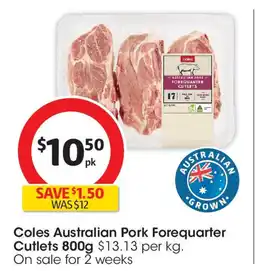 Coles Coles Australian Pork Forequarter Cutlets offer