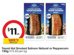 Coles Tassal Hot Smoked Salmon Natural or Peppercorn offer