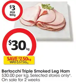 Coles Bertocchi Triple Smoked Leg Ham offer