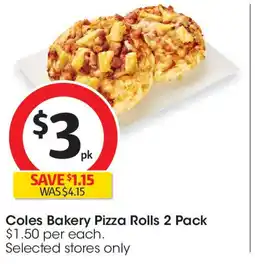 Coles Coles Bakery Pizza Rolls 2 Pack offer