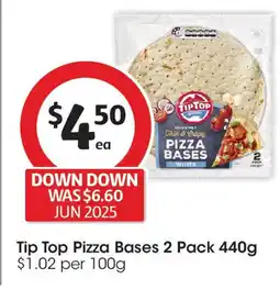 Coles Tip Top Pizza Bases 2 Pack offer