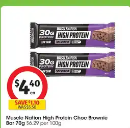 Coles Muscle Nation High Protein Choc Brownie Bar offer