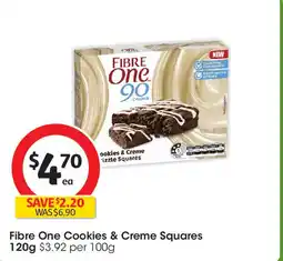 Coles Fibre One Cookies & Creme Squares offer