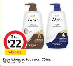 Coles Dove Advanced Body Wash offer