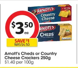 Coles Arnott's Cheds or Country Cheese Crackers offer