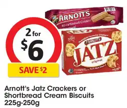 Coles Arnott's Jatz Crackers or Shortbread Cream Biscuits 225g-250g offer