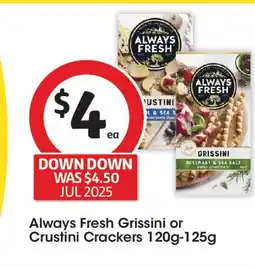 Coles Always Fresh Grissini or Crustini Crackers 120g-125g offer