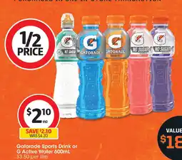 Coles Gatorade Sports Drink or G Active Water offer