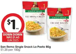 Coles San Remo Single Snack La Pasta offer