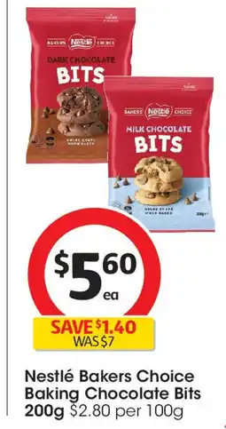 Coles Nestlé Bakers Choice Baking Chocolate Bits offer
