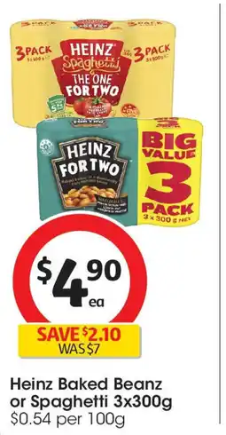 Coles Heinz Baked Beanz or Spaghetti 3x300g offer