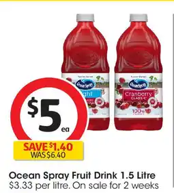Coles Ocean Spray Fruit Drink offer