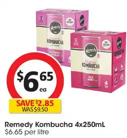 Coles Remedy Kombucha 4x250mL offer