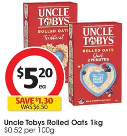 Coles Uncle Tobys Rolled Oats offer