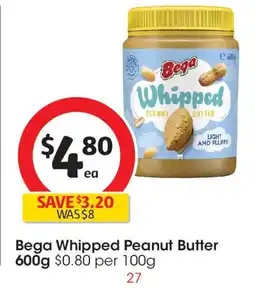 Coles Bega Whipped Peanut Butter offer