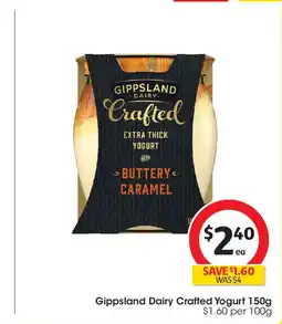Coles Gippsland Dairy Crafted Yogurt offer