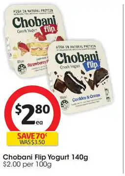 Coles Chobani Flip Yogurt offer