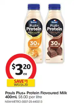 Coles Pauls Plus+ Protein Flavoured Milk offer