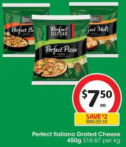 Coles Perfect Italiano Grated Cheese offer