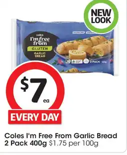 Coles Coles I'm Free From Garlic Bread 2 Pack offer