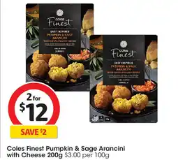 Coles Coles Finest Pumpkin & Sage Arancini with Cheese offer