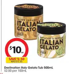 Coles Destination Italy Gelato Tub offer